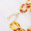 Acrylic Leopard Chain Necklace Bohemian Chunky for Women