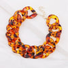 Acrylic Leopard Chain Necklace Bohemian Chunky for Women