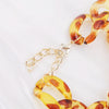Acrylic Leopard Chain Necklace Bohemian Chunky for Women
