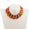 Acrylic Leopard Chain Necklace Bohemian Chunky for Women