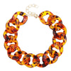 Acrylic Leopard Chain Necklace Bohemian Chunky for Women