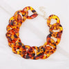 Acrylic Leopard Chain Necklace Bohemian Chunky for Women