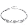 Fashion Adjustable Bangles Zircon Crystal 925 Siver Female Bracelet Elegant Charm Jewelry Gifts
