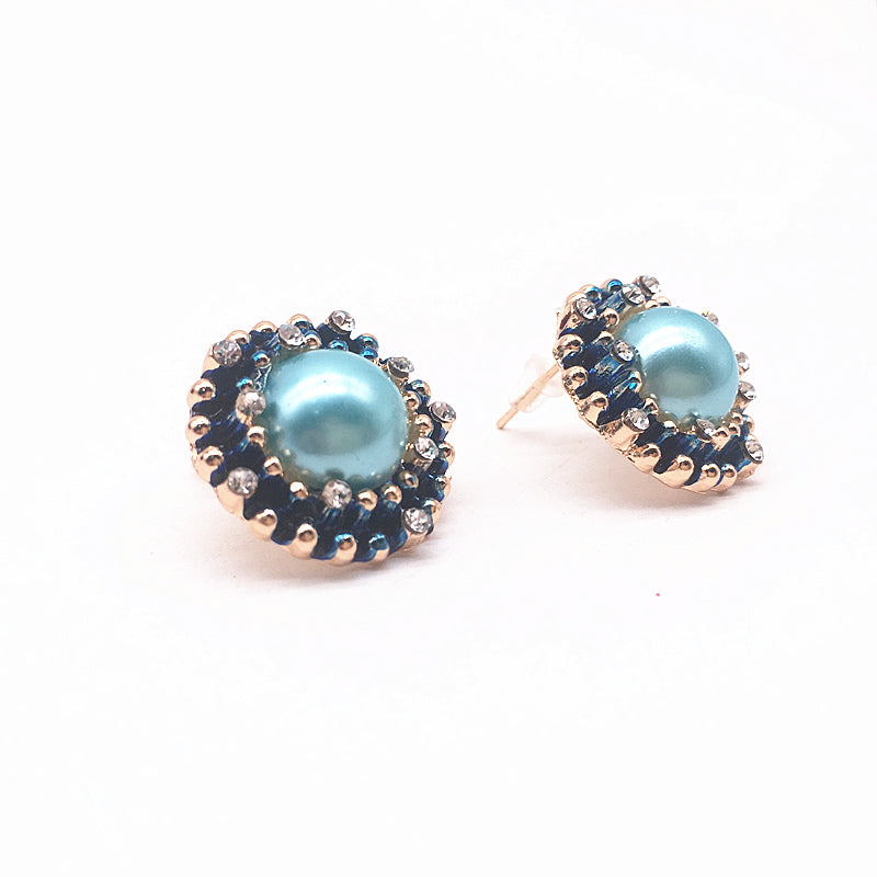 Fashion Alloy Earrings For Women Vintage Round type Earings Pearl For Girl Jewelry Making