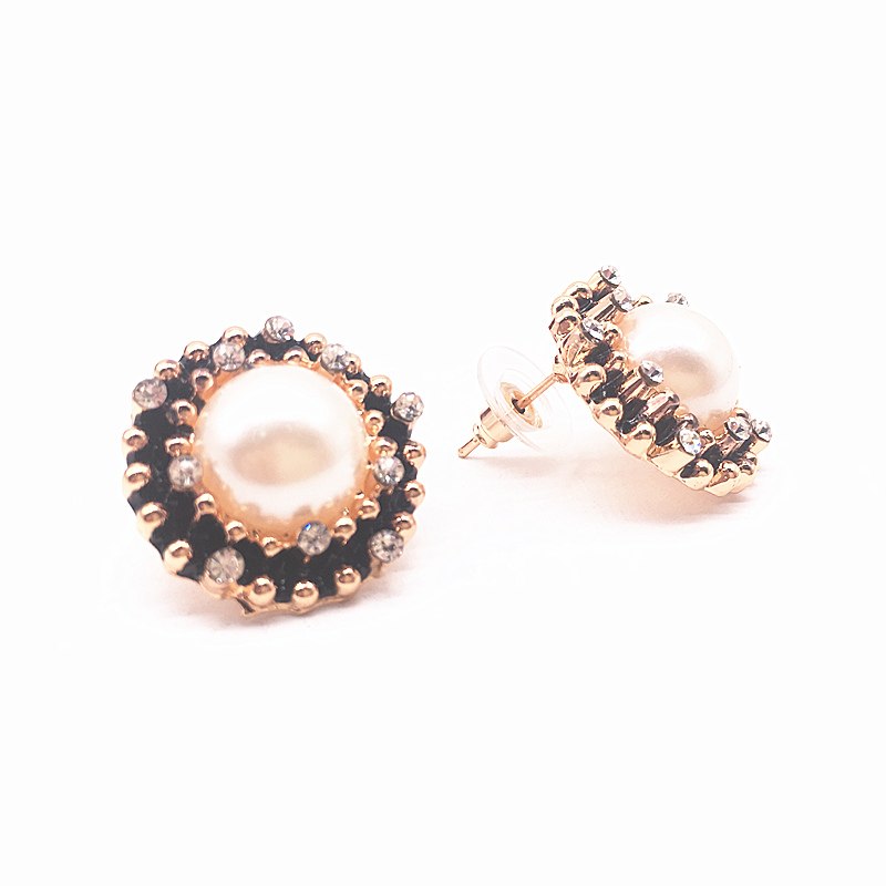 Fashion Alloy Earrings For Women Vintage Round type Earings Pearl For Girl Jewelry Making