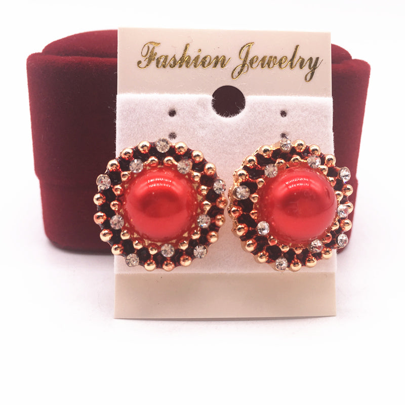 Fashion Alloy Earrings For Women Vintage Round type Earings Pearl For Girl Jewelry Making