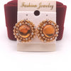 Fashion Alloy Earrings For Women Vintage Round type Earings Pearl For Girl Jewelry Making