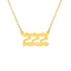 Angel Number Gold Necklace Simple Design 111 222 333 444 555 666 777 888 999 Pendant Choker Necklace for Women Jewelry