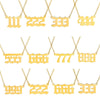 Angel Number Gold Necklace Simple Design 111 222 333 444 555 666 777 888 999 Pendant Choker Necklace for Women Jewelry