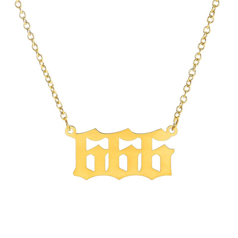 Angel Number Gold Necklace Simple Design 111 222 333 444 555 666 777 888 999 Pendant Choker Necklace for Women Jewelry