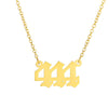Angel Number Gold Necklace Simple Design 111 222 333 444 555 666 777 888 999 Pendant Choker Necklace for Women Jewelry