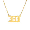 Angel Number Gold Necklace Simple Design 111 222 333 444 555 666 777 888 999 Pendant Choker Necklace for Women Jewelry