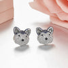Fashion Animal Jewelry Husky dog Earrings Pure 925 sterling silver Zircons Adorable Puppy Cute pet earings fashion jewelry 2020