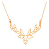 Fashion Animal Origami Deer Elk Horn Pendant Necklace Gold Silver Necklace For Women Men Sweater chain Jewelry Christmas gift