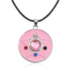 Anime Pentagram Moon Necklace Cartoon Crystal Angel Wings Key Pendant Choker Student Cosplay Daily Jewelry