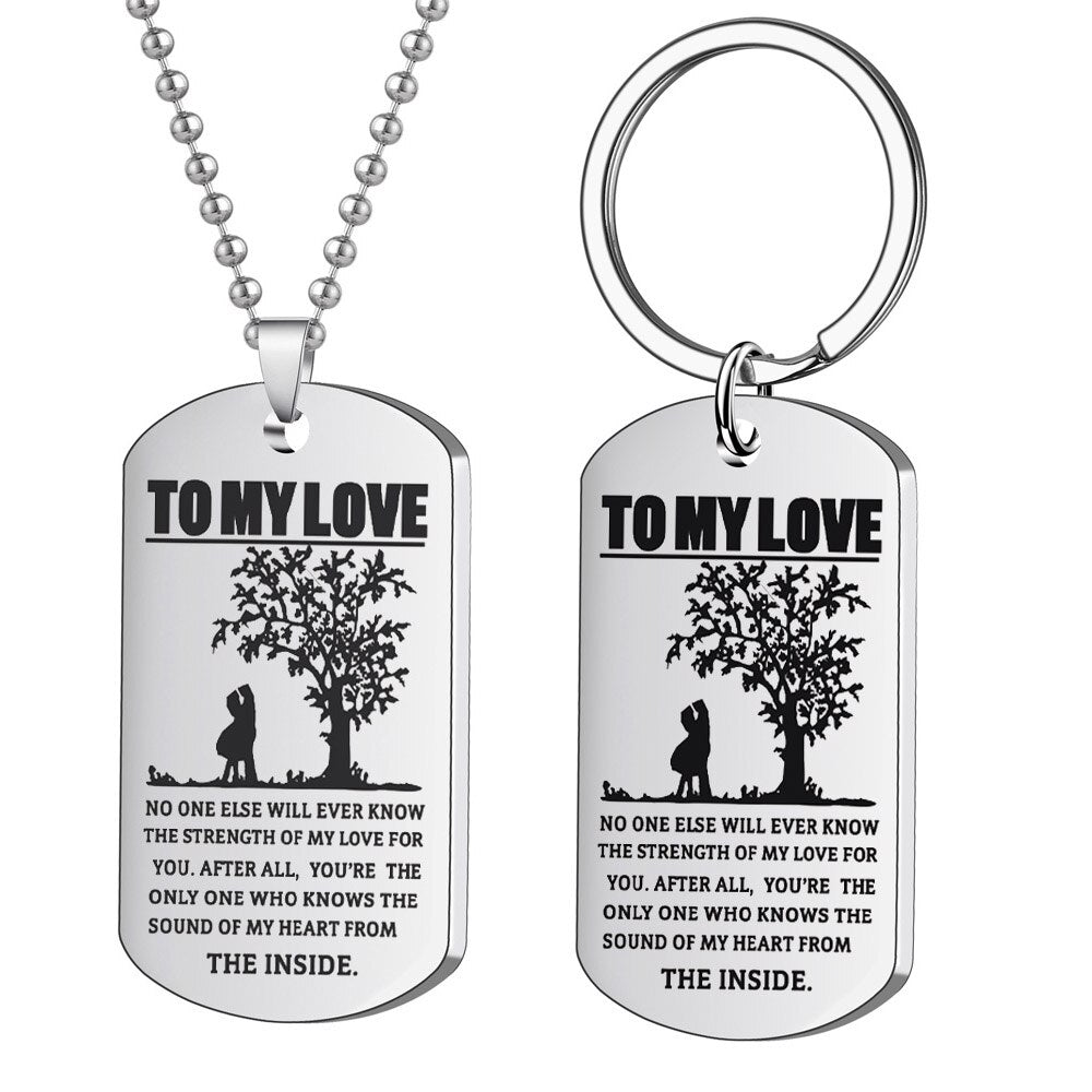 Anniversary Gifts Necklace To My Love  for Husband Boyfriend Girlfriend Wife Christmas  Pendant DIY Custom