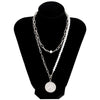 Asymmetric Lock Necklace for Men Women Punk Chunky Cuban Link Chain Choker Toggle Clasp Pearl Necklace  Party Jewelry