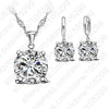 Fashion Austria Crystal Earrings Necklace Jewelry Sets Classic Wedding Dress 925 Sterling Silver Fashion Pendant Necklace