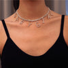 Baby girl Necklace Rhinestone Letter Choker for Women Statement Word Pendant Necklace Layered Chain Jewelry