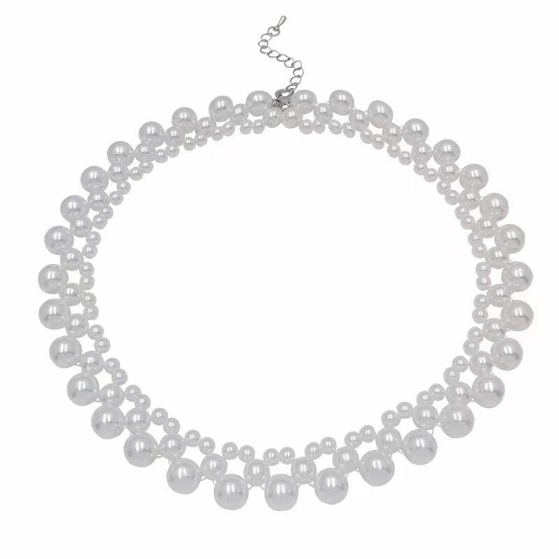 Baroque Vintage Pearl Necklaces For Women Trendy Niche Clavicle Chain Bohemian Collar Statement Simple Prom Accessories