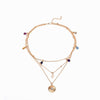 Beaded Necklaces for Women Multilayer Charm Bohemia Gold Necklace Crystal Cross Jesus Pendant Necklace Female Jewelry