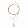 Beaded Necklaces for Women Multilayer Combo Bohemia Gold Necklace Simple Cross Jesus Pendant Necklace Female jewlery