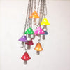 Beads Chain Cartoon Resin Mushroom Pendant Necklace for Women Men Colorful Cute Necklaces Jewelry Valentine's Day Gift