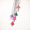 Beads Chain Cartoon Resin Mushroom Pendant Necklace for Women Men Colorful Cute Necklaces Jewelry Valentine's Day Gift