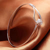 Beautiful flowers bangle 925 Silver bracelet for Women adjustable classic  designer Jewelry Party gifts