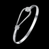 Beautiful flowers bangle 925 Silver bracelet for Women adjustable classic  designer Jewelry Party gifts
