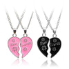 Friends Honey Love Couple Pendant Necklace 2 Pcs/ Set Rainbow Broken Heart BFF Good Friends Friendship Jewelry Gift