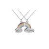 Friends Honey Love Couple Pendant Necklace 2 Pcs/ Set Rainbow Broken Heart BFF Good Friends Friendship Jewelry Gift
