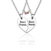 Friends Honey Love Couple Pendant Necklace2 Pcs/ Set  Rainbow Broken Heart Choker Gift Friendship Jewelry