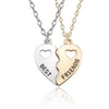 Friends Honey Love Couple Pendant Necklace2 Pcs/ Set  Rainbow Broken Heart Choker Gift Friendship Jewelry