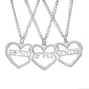 Friends Honey Love Couple Pendant Necklace2 Pcs/ Set  Rainbow Broken Heart Choker Gift Friendship Jewelry