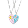 Friends Honey Love Couple Pendant Necklace2 Pcs/ Set  Rainbow Broken Heart Choker Gift Friendship Jewelry
