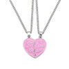 Friends Honey Love Couple Pendant Necklace2 Pcs/ Set  Rainbow Broken Heart Choker Gift Friendship Jewelry