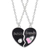 Friends Honey Love Couple Pendant Necklace2 Pcs/ Set  Rainbow Broken Heart Choker Gift Friendship Jewelry