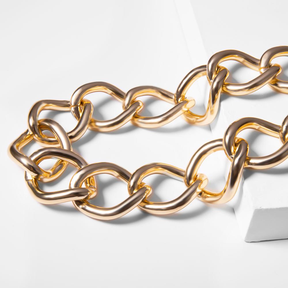 Big Chain Choker Necklace Women Punk Statement Necklace Gold Color Metal Short Chain Necklace Hiphop Jewelry