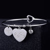 Big Heart Charm Bangles Stainless Steel Bracelet Bangle Women Boho Infinite Love Bangle For Lover Crystal Summer Jewelry
