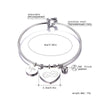 Big Heart Charm Bangles Stainless Steel Bracelet Bangle Women Boho Infinite Love Bangle For Lover Crystal Summer Jewelry