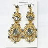 Fashion Big long Blue crystal drop earrings for women vintage flower silver Color bride Earrings wedding Jewelry accessories