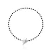 Black Crystal Bead Clavicle Necklace Simple Ot Buckle Short Flower Necklace for Women Bohemian Female Jewelry