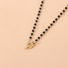 Black Crystal Bead Clavicle Necklace Simple Ot Buckle Short Flower Necklace for Women Bohemian Female Jewelry
