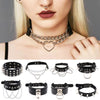 Black Goth Choker Necklace Sexy PU Leather Punk Rock Collar Bondage Choker Jewelry Party Unisex Necklace Accessories