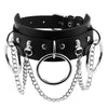 Black Goth Choker Necklace Sexy PU Leather Punk Rock Collar Bondage Choker Jewelry Party Unisex Necklace Accessories