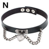 Black Goth Choker Necklace Sexy PU Leather Punk Rock Collar Bondage Choker Jewelry Party Unisex Necklace Accessories