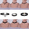 Black Velvet Choker Necklace 90's Plain Ribbon Gothic Round Burlesque Rope Chain Statement Jewelry Retro for Women