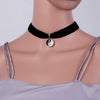 Black Velvet Choker Necklace 90's Plain Ribbon Gothic Round Burlesque Rope Chain Statement Jewelry Retro for Women