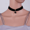 Black Velvet Choker Necklace 90's Plain Ribbon Gothic Round Burlesque Rope Chain Statement Jewelry Retro for Women